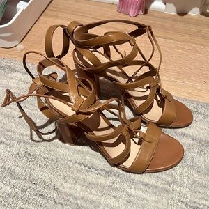 Tan strappy heels